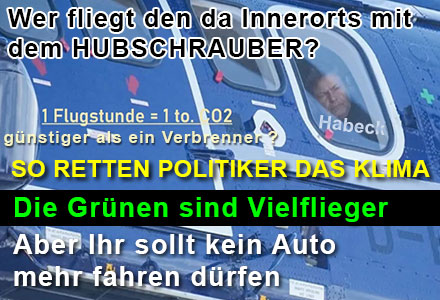 Habeck im Hubschrauber