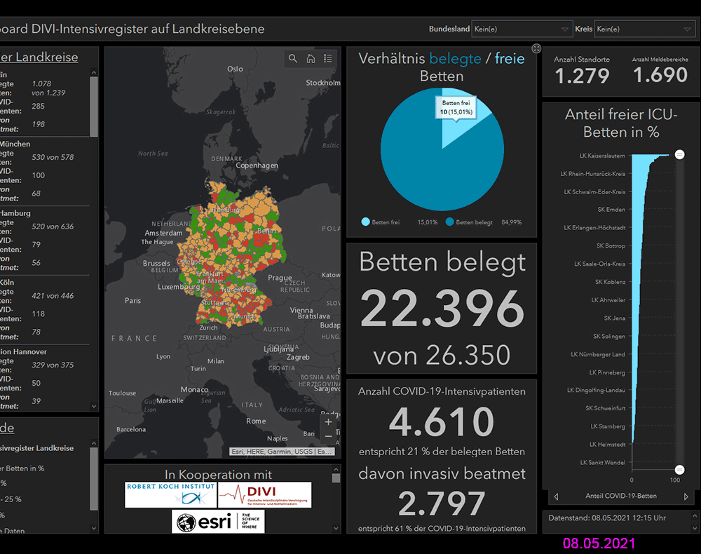 Intensivbetten in Deutschland am 08.05.2021
