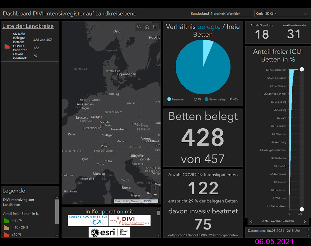 Intensivbetten Köln am 06.05.2021