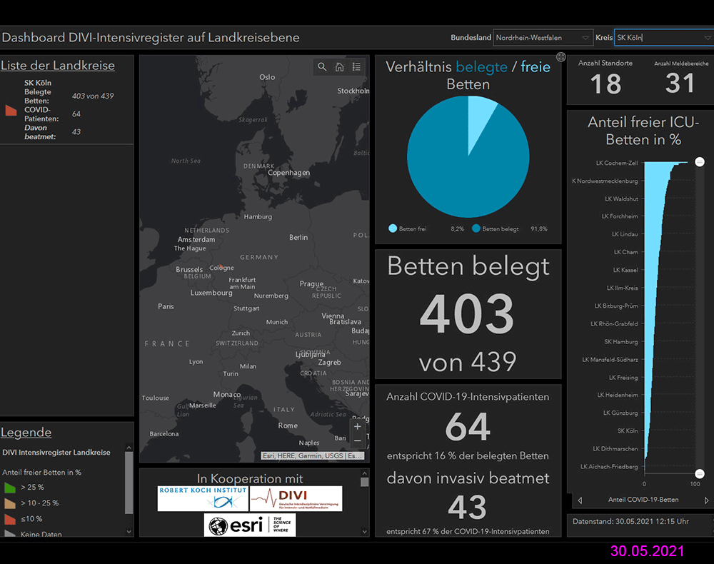 Intensivbetten Köln am 30.05.2021
